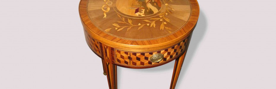 table à jeux - marqueterie